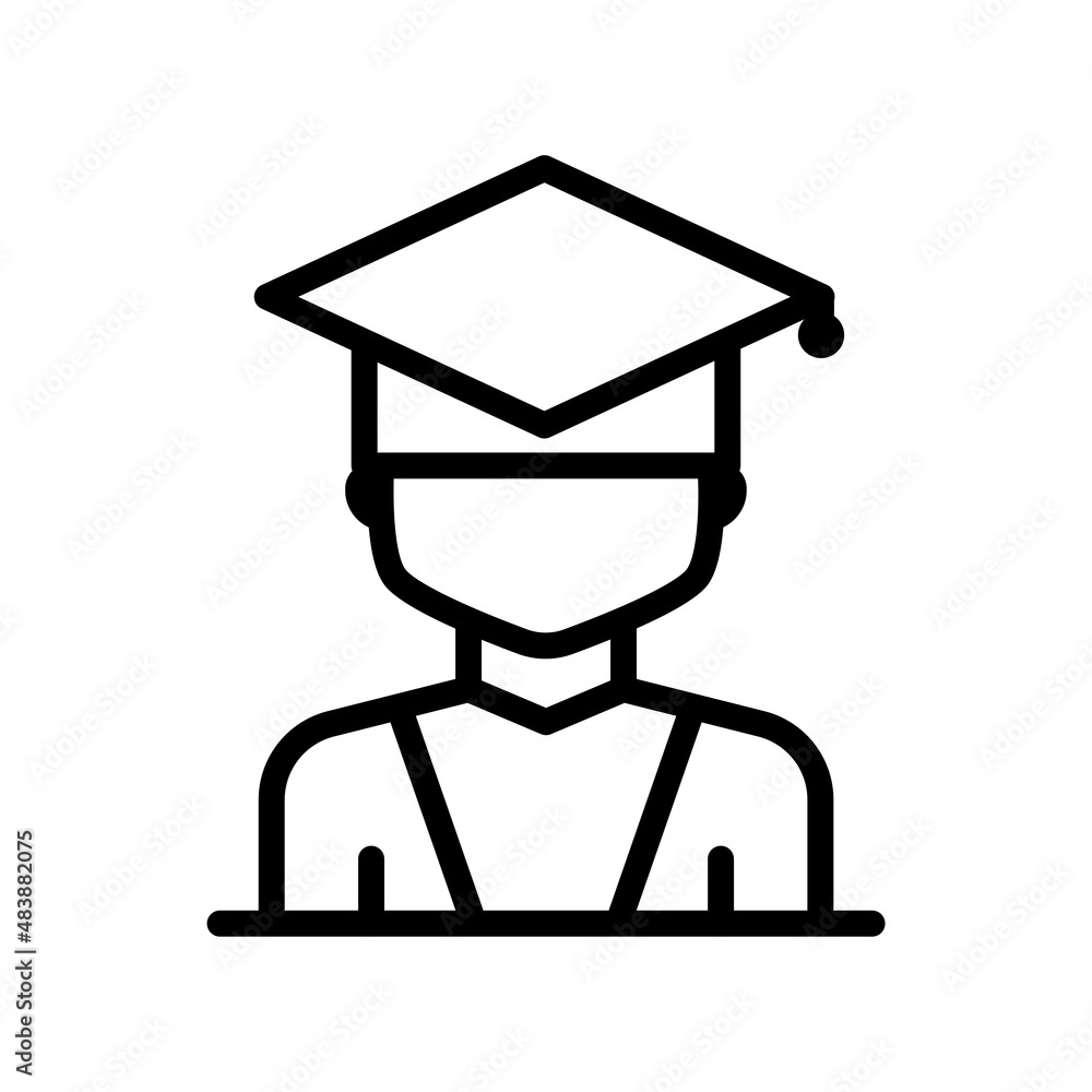 Poster student line icon. suitable for education symbol. simple design editable. design template vector