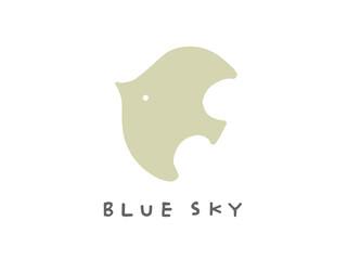 北欧風のかわいい黄い鳥／手描きイラスト素材