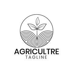 Fototapeta premium Leaves Agricultural Logo Design Template