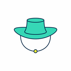 Filled outline Fisherman hat icon isolated on white background. Vector