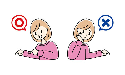 女性　マルバツ