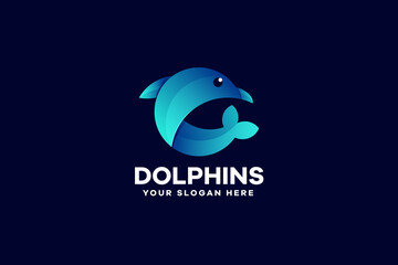 Dolphins Illustration Logo