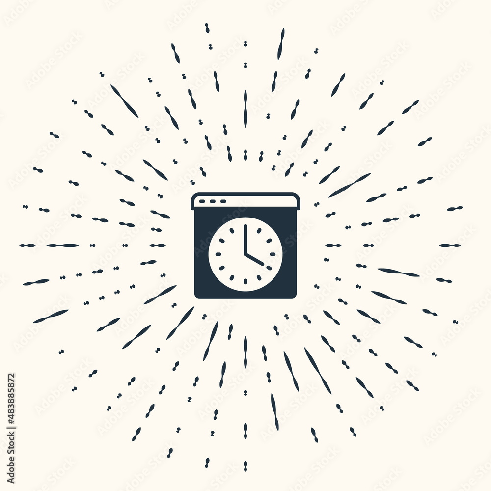 Poster grey browser window icon isolated on beige background. abstract circle random dots. vector