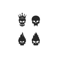set of skull logo vector icon template illustration