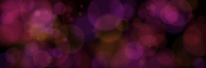 blurred pink particles on black background. pink lens flare long banner