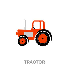 Tractor flat icon. Colored element sign from transport collection. Flat Tractor icon sign for web design, infographics and more.