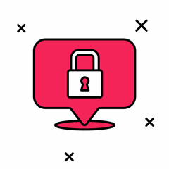 Filled outline Lock icon isolated on white background. Padlock sign. Security, safety, protection, privacy concept. Vector