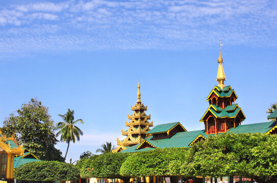 Golden roof of Kambawzathardi Golden Palace (Palace of Bayinnaung), Bago (Pegu), Myanmar