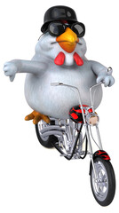 Fun chicken - 3D Illustration