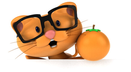 Naklejka premium Fun cat - 3D Illustration