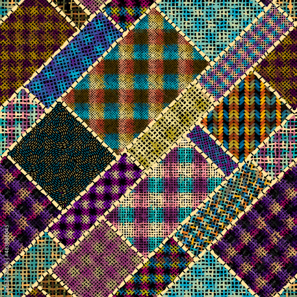 Poster Imitation of a texture of rough canvas. Seamless pattern.