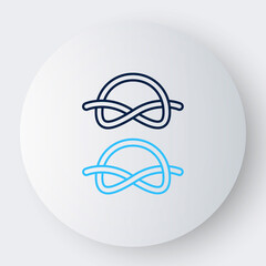 Line Nautical rope knots icon isolated on white background. Rope tied in a knot. Colorful outline concept. Vector