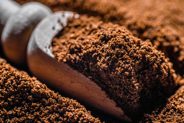 Aromatic powdered coffee texture background