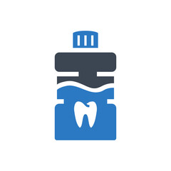 Mouth Rinse Related Vector Glyph Icon. Mouth Rinse Sign. Isolated on White Background.