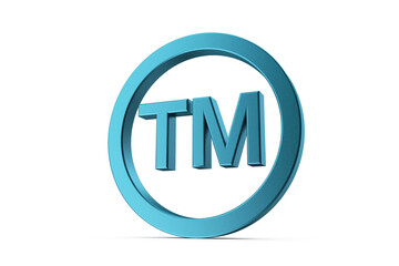 Trademark symbol. 3D trademark icon. 3D illustration.
