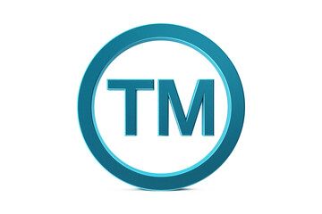 Trademark symbol. 3D trademark icon. 3D illustration.