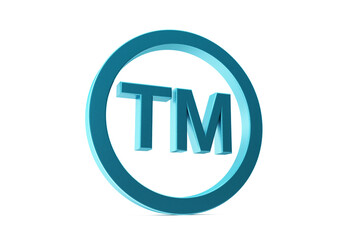 Trademark symbol. 3D trademark icon. 3D illustration.