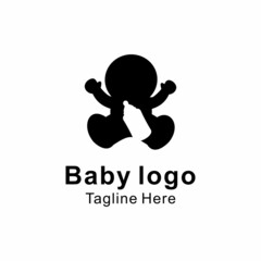 baby silhouette logo design vector, template, icon