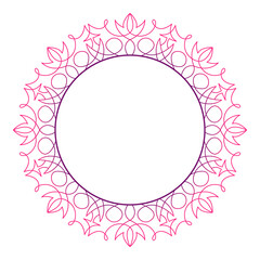 Circle frame in form of mandala. Pattern for Henna Mehndi or tattoo decoration. Decorative ornament in ethnic oriental style, vector illustration.