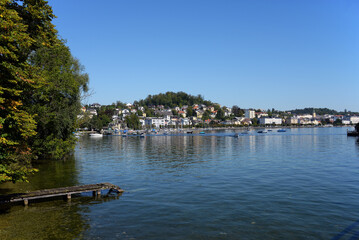 Fototapeta na wymiar Panoramablick auf Gmunden am Traunsee