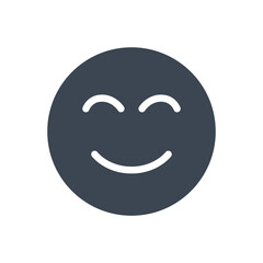 Do not panic related vector glyph icon. Smiling face. Isolated on white background. Editable vector illustration