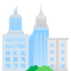 Fototapeta premium City building landscape icon vector flat town