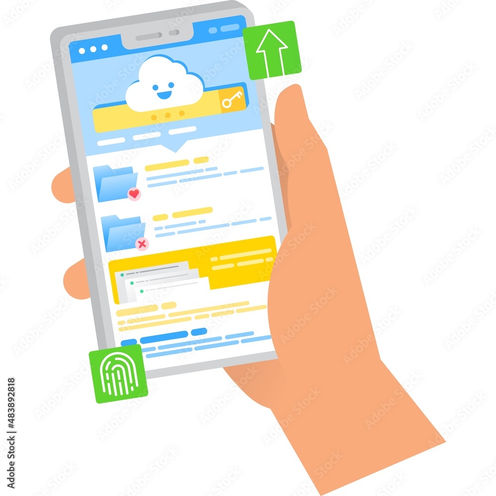 Aufkleber mobile app icon permanent access to file vector