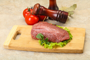 Raw beef piece for cooking