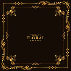 Golden luxury frame design ethnic classic background