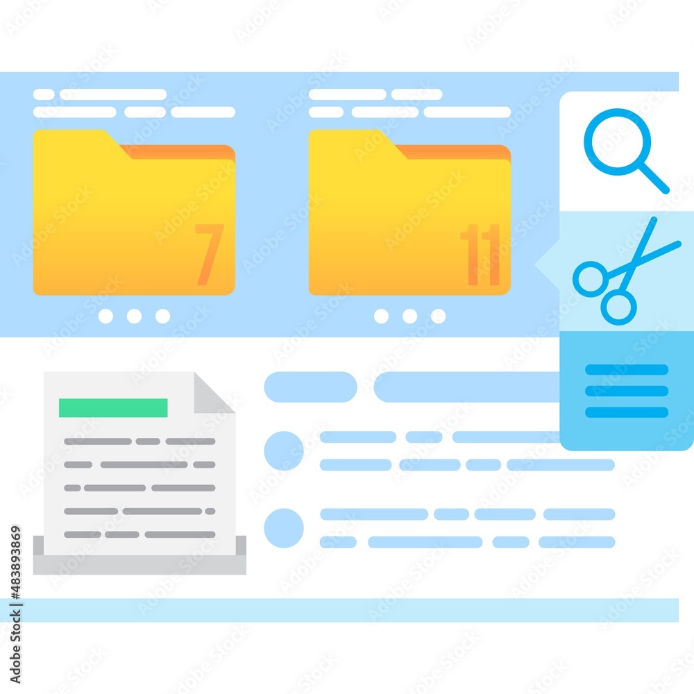 Aufkleber stuff icon database info organize app vector