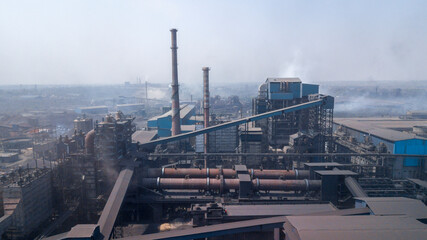 Obraz premium Arial shot of factory
