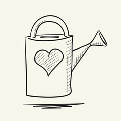 Watering plant for plants. Hand drawn vector illustration.