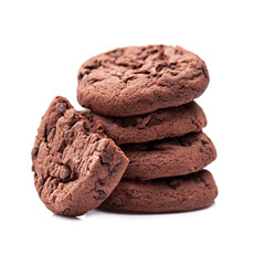 Chocolate cookies with chocolate chips - obrazy, fototapety, plakaty