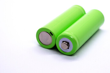 Batteries for electrical appliances, isolated on a white background.