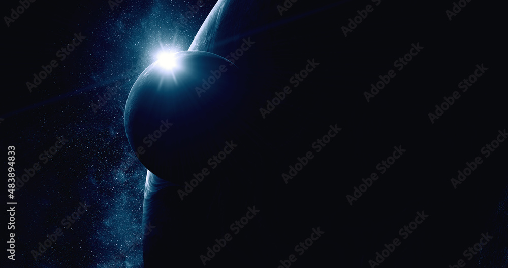 Wall mural image of planet in outer space.