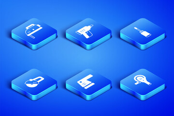 Set Angle grinder, Electric jigsaw, sander, cordless screwdriver and Screwdriver icon. Vector