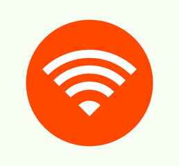Wifi signal icon vector orange color
