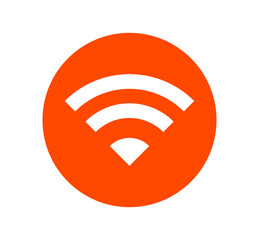 Wifi signal icon vector orange color

