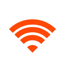 Wifi signal icon vector orange color

