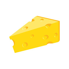 Appetizing fresh yellow cheese triangle piece with holes vector isometric illustration. Triangular slice of tasty snack dairy product for cooking food or eating. Traditional breakfast organic product