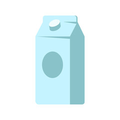 Fresh milk in cardboard box isometric vector illustration. Grocery dairy drink product for healthy organic nutrition. Juice drink packaging square shape. Blue bottle pack container for liquid beverage