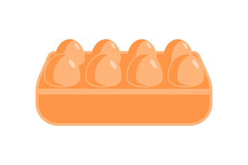 Organic eggs pack box isometric icon vector illustration. Package of uncooked traditional protein farm product for breakfast. Freshness healthy eating ingredients for cooking in merchandise cardboard