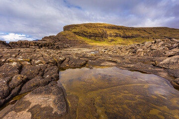 Fototapeta na wymiar View of the coastline, Faroe Islands.