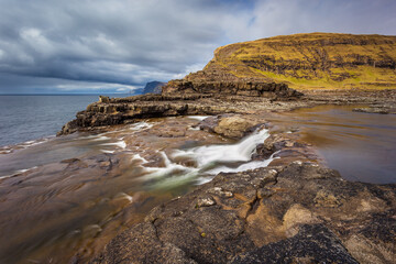 View of the coastline, Faroe Islands.