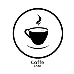 Logo of a cup of coffee, tea on an isolated background. Design for icon, banner, poster, postcard, cafe, restaurant. Flat vector illustration