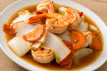 stir-fried Chinese cabbage with shrimps