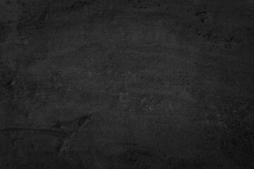 Close up retro plain dark black cement & concrete wall background texture