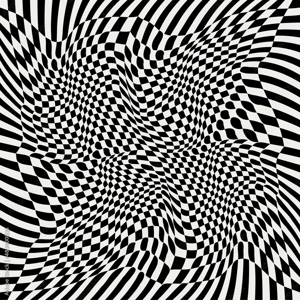 Leinwandbilder racing wavy texture squares pattern. vector checker chess pattern.
