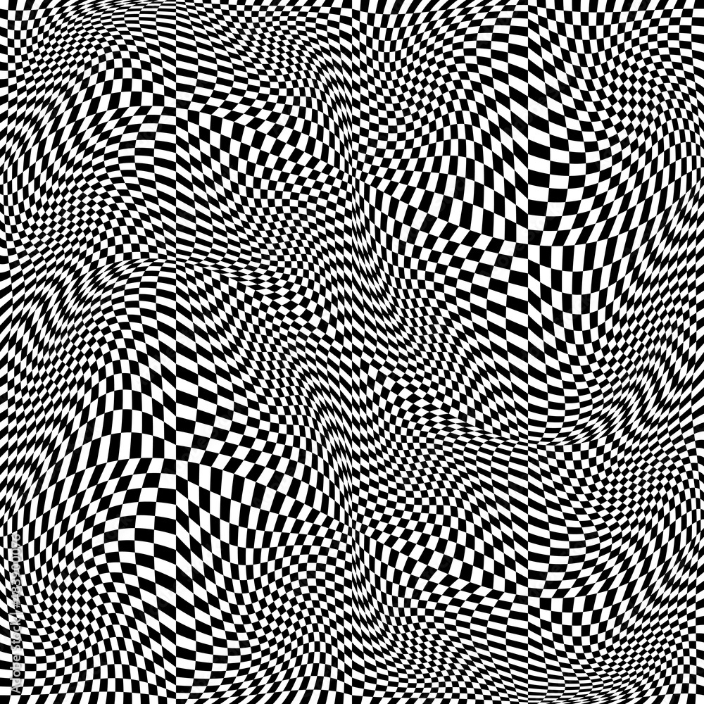 Poster vector checkers racing flag. the canvas is 3d curly and seamless. checker pattern 3d flag.