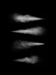 Spray overlay. Abstract splashes of water on black background.